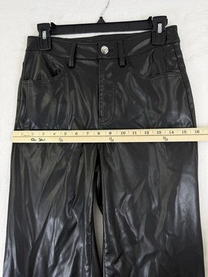 H&M Divided Faux Leather Pants 2 Straight Leg Womens H And M HM