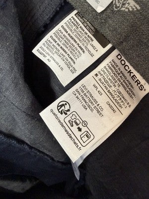 Dockers Signature Khaki Straight Fit Pants 30x30 Mens Navy Blue Iron Free New