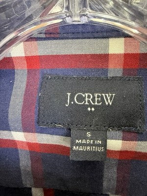 J Crew Shirt Mens Small Red Blue Plaid Button Down Long Sleeve Cotton