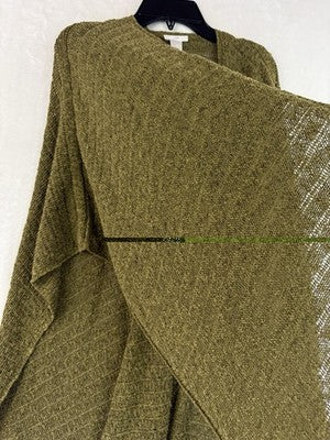 J Jill Wrap Sweater Green Scarf Knit Womens Cotton Cardigan One Size