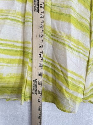 Talbots Skirt 14 Petite Yellow Print 100% Cotton A-Line Circle Womens 14P