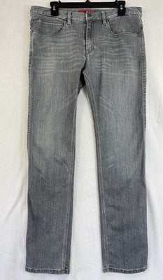 Hugo Boss Jeans Men 34x32 Grey Gray Slim Fit Straight Leg