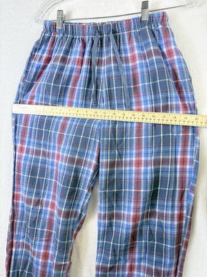 LL Bean Flannel Pajama Pants XS Petite Blue Purple Womens PJ Sleep