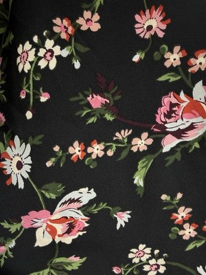Gap Body Satin Robe Medium Large Womens Black Floral Short Belt