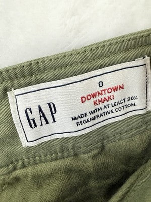 Gap Downtown Khaki Pants 0 Womens Green New NWT Khakis Cotton Stretch