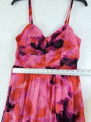 Stitch Fix Dress Medium Sleeveless Midi General Good Ruched Pink Fit & Flare