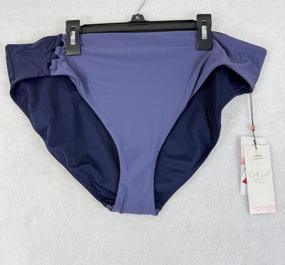 Calia Swim Bottom XL Purple Mid Rise Looped Womens Tankini Swimwear New NWT