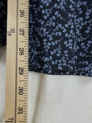 J Jill Pants 12 Blue Floral Print Cotton Stretch Pull On
