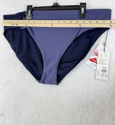 Calia Swim Bottom XL Purple Mid Rise Looped Womens Tankini Swimwear New NWT