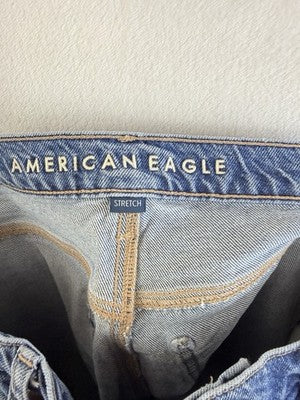 American Eagle Jeans Women Size 8 Short Barrel Leg Blue Wide Leg