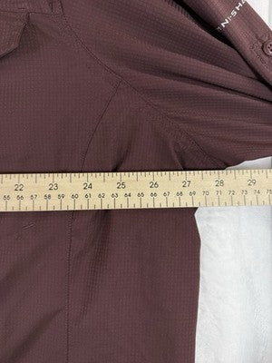 Columbia Shirt Women 3X Burgundy Long Sleeve Top Button Up Plus Size