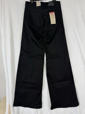 Levis 318 Shaping Wide Leg Jeans 25 Womens Black 25x32 Levi’s New NWT