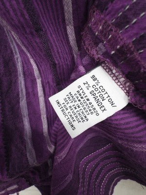 Habitat Clothes To Live In Top Medium Purple 3/4 Sleeve Artsy Lagenlook Womens