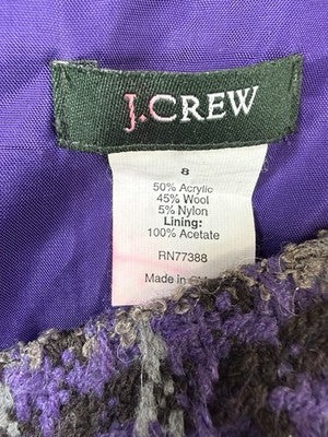 J Crew Mini Skirt 8 Purple Tweed Wool Blend Womens
