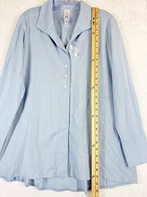 Marla Wynne Tops Medium Long Sleeve Knit Light Blue Layers Lagenlook Womens New