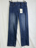 Cosmic Blue Love 27 4 Petite Capri Jeans Mira Pull On Pintuck Blue Women 4P NEW
