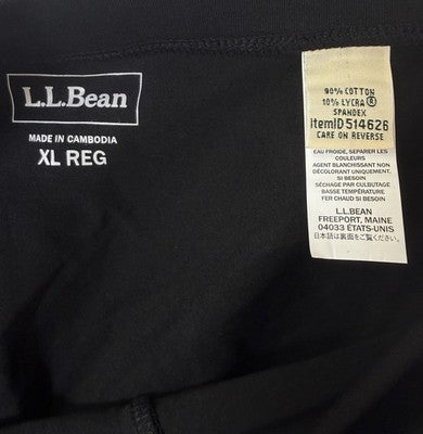 LL Bean Perfect Fit Pants XL  Womens Black Tapered Pull On Knit Stretch