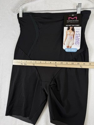 Maidenform Shapewear XL Shapes High Waist Thigh Slimmer Firm SE5001 Black New