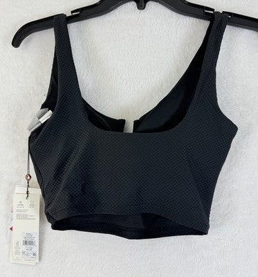 Calia Swim Top Small Longline Bikini Black U Bar Swimwear Womens New NWT