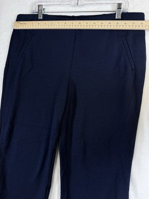 Chicos Size 2.5 Pants Ankle Ponte Pull On Navy Blue Knit Womens Large