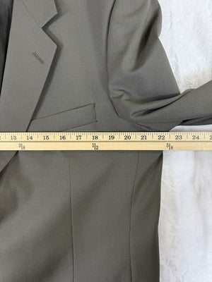 Vintage Burberry Blazer 44R Green 100% Wool 2 Button Mens *Read
