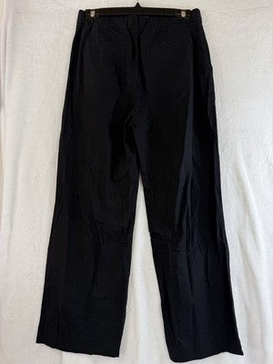 Gap Linen Blend Trousers 4 Petite Black High Rise Wide Leg 365 New NWT