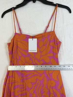 Sugarlips Maxi Dress XS Aveline Pink Orange Floral Sleeveless Stitch Fix NWT