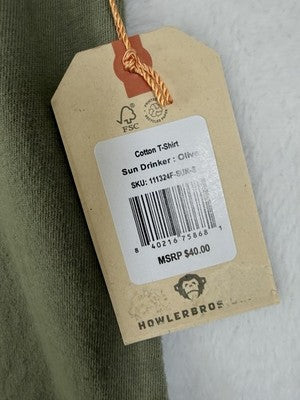 Howler Brother T Shirt Small Green Mens El Sun Drinker Short Sleeve New NWT