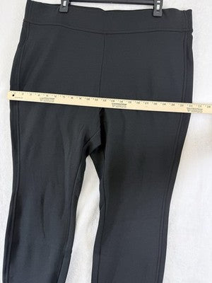 Lands End Serious Sweats Pants 2X Black High Rise Pull On Sweatpants Womens