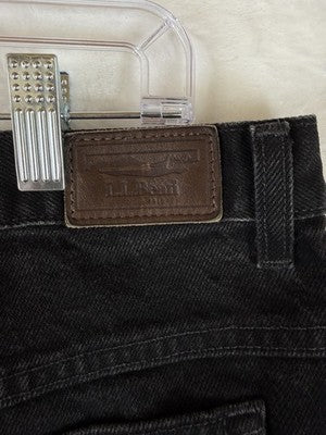 Vintage LL Bean Jeans 18 Tall Womens Black 90s High Rise Denim Cotton Hipster