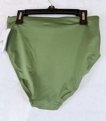 Dolfin AQUASHAPE Bikini Bottom Medium Womens High Waisted Olive Green Swim New