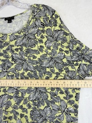 J Jill Large Top 3/4 Sleeve Wearever Collection Knit Floral Print Womens