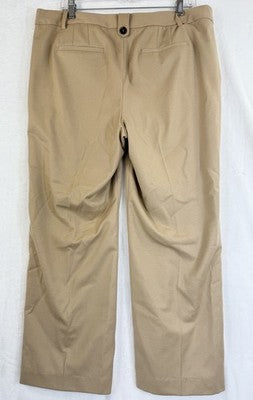 Talbots Windsor Pants 14 Petite Italian Flannel Beige Tan Wool Straight Leg