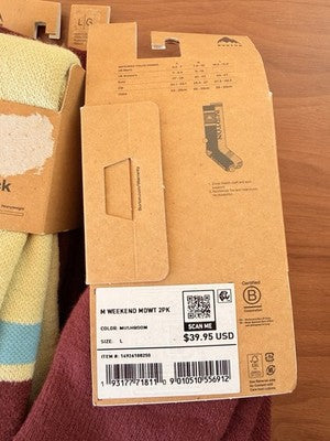 Burton Ski Socks Mens Large Weekend Midweight Lot New 4 Pairs $80