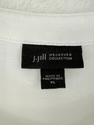 J Jill Wearever Top XL White Sleeveless Jersey Knit Crew Neck Womens