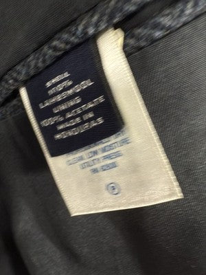 Lands End Blazer Mens 46 Long Blue 100% Wool Blue Gray Herringbone Suit Jacket