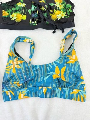 Venus Bikini Top Small Womens Lot 4 Black Floral