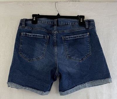 Kensie Jeans Shorts Women 14 32 Blue Roll Cuff 5” Denim