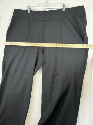 Lands End Active Pants 3X Workout Sport Knit Black Plus Size Womens