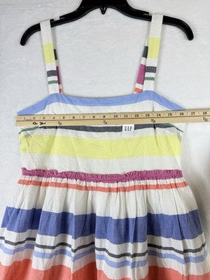 Gap Maxi Dress Small Womens Striped Empire Waist 100% Cotton Sleeveless New $98