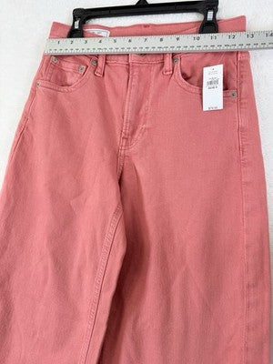Gap High Rise Stride Ankle Jeans 24 00 Petite Coral Pink Raw Hem Womens New NWT