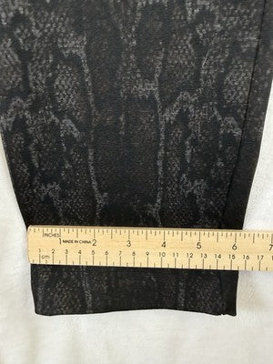 Calvin Klein Ponte Pants Large Gray Pull On Animal Print Womens New NWT