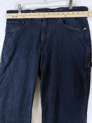 Duluth Trading Co 40 Grit Flex Relaxed Fit Dark Wash Denim Work Jeans 36x34 Men
