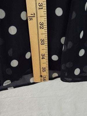 Tommy Hilfiger Dress 14 Navy Blue Sleeveless Polk Dot Shift Short Womens