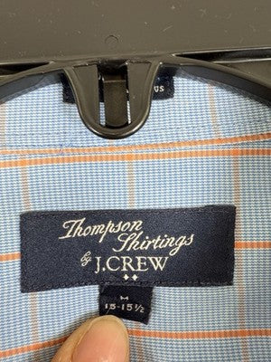 J Crew Thompson Shirtings Medium Men Long Sleeve Shirt Button Up Blue Plaid