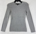 White House Black Market Sweater XS Gray Top Button Detail Womens