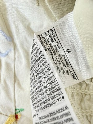 Gap Linen Blend Top Skort Set Medium Womens Beige Embroidered 2Pc Sleeveless New