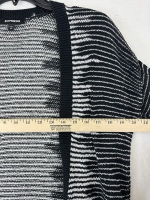 Banana Republic Cardigan Sweater XS Black White Open Front Womens