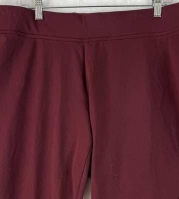 Lands End Starfish Slim Leg Pants 1X Burgundy Knit Pull On Plus Size Womens