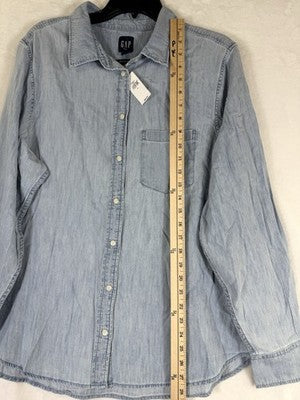 Gap Denim Classic Shirt XL Womens Blue Perfect Long Sleeve Button Up Down New
